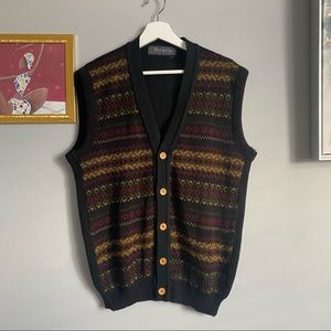 Vintage 90s Grandpa Rustic Oversized Sweater Vest
